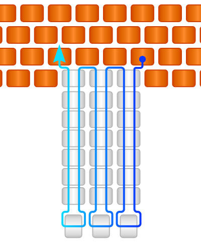 Illustration of straight fringe beading